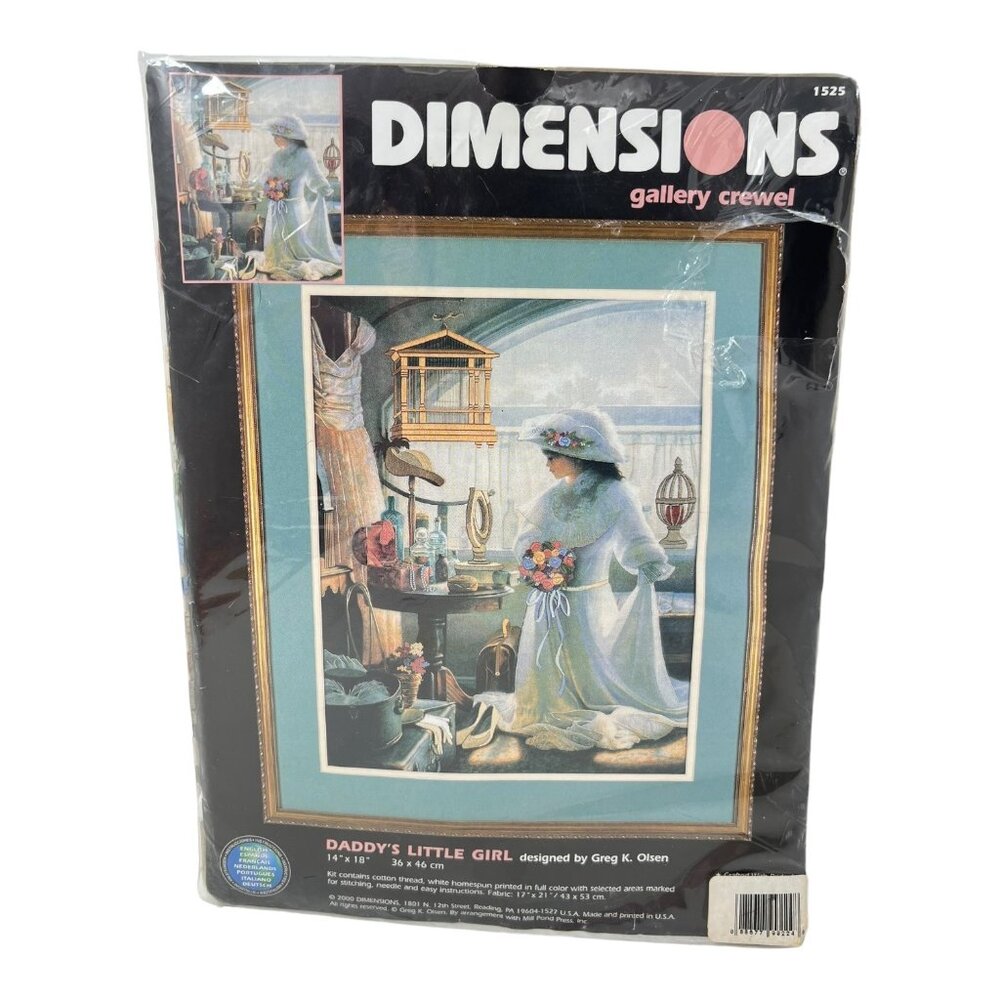 Dimensions Gallery Crewel Kit Daddy's Little Girl Greg K. Olsen  14x18 USA